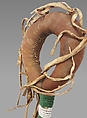 Rattle, hide, leather, wood, beads, Native American (Cheyenne or Hidatsa [GrosVentre], possibly)